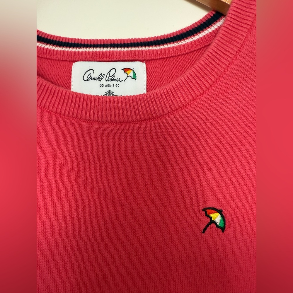 Arnold Palmer Pink Crewneck Sweater | Golf Core Prep Academia Small - Picture 4 of 5